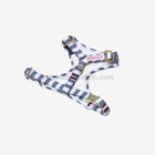 Interior arnés para perro ajustable rayas azul marino diseño cómodo y transpirable