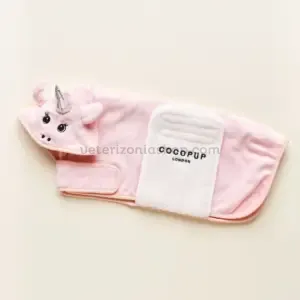 albornoz secador para perros unicornio rosa