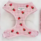 arnés perro vichy rosa con fresas
