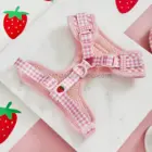 arnés perro cuadros vichy rosa acolchado