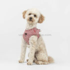 perro pequeño con arnés wrap vichy rojo premium ajustable