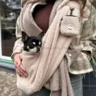 Bandolera para perro pequeño Teddy Beige ajustable