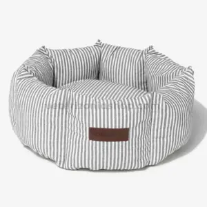 cama perro rayas grises desenfundable premium
