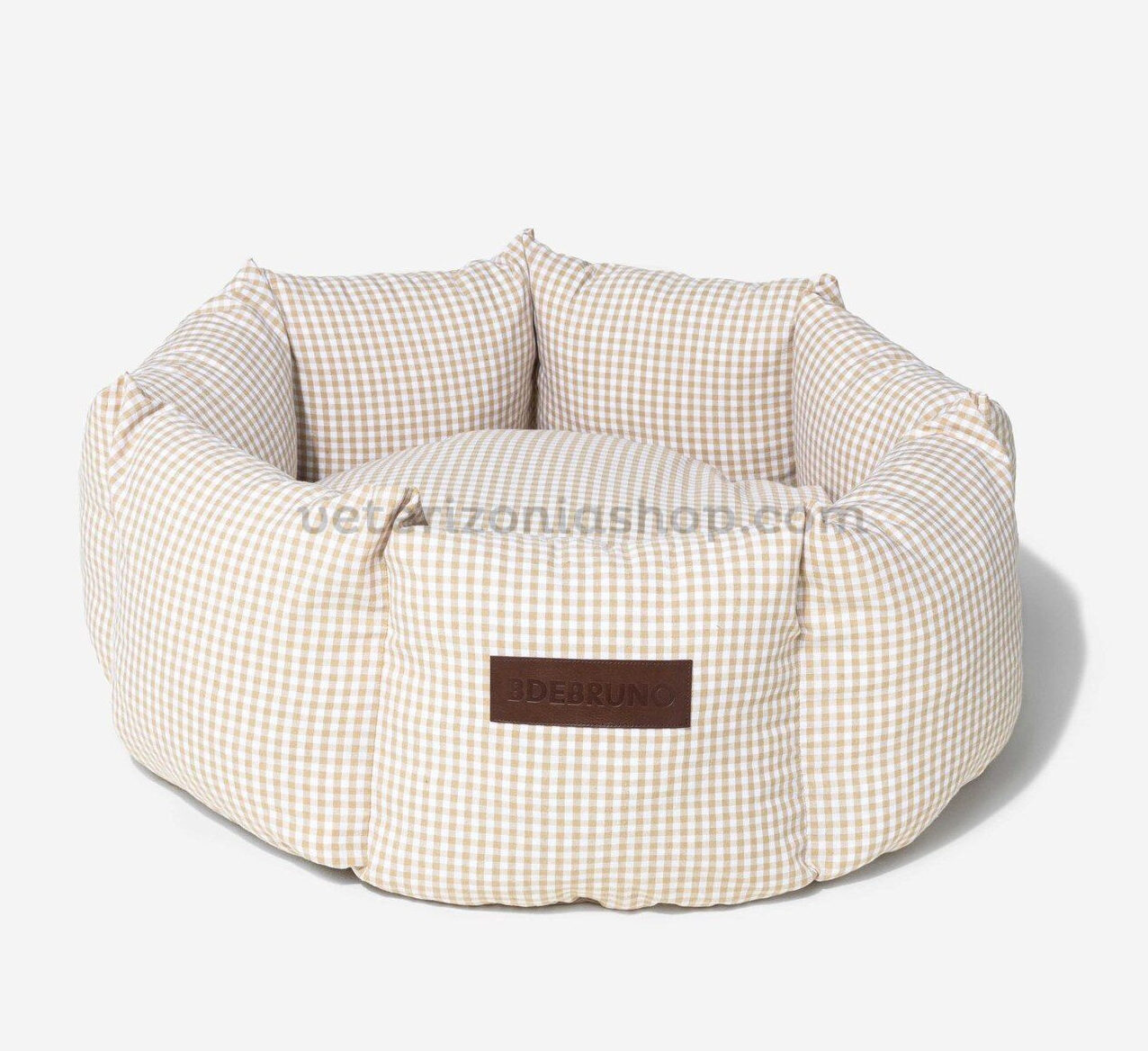 cama-perro-cupcake-puglia-vichy-beige cama perro vichy beige desenfundable premium