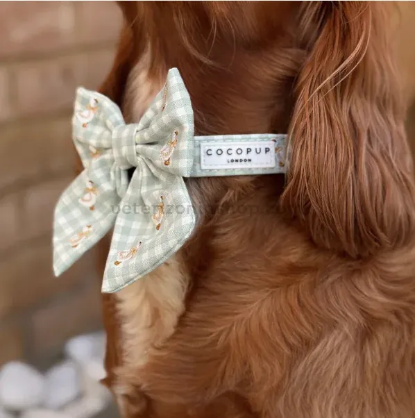 lazo para collar perro vichy verde