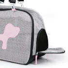 Bolso transportador rosa para mascotas con apertura lateral y malla transpirable