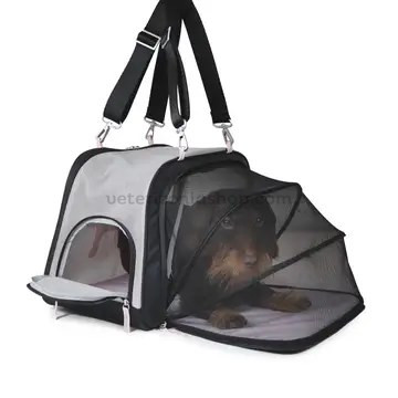 meshbagxtra_extensible_2 perro pequeño dentro de transportadora Mesh Bag Xtra extensible para viaje y cabina avión