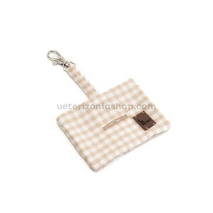 portabolsas perro vichy beige premium elegante