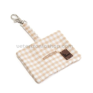 portabolsas perro vichy beige premium elegante