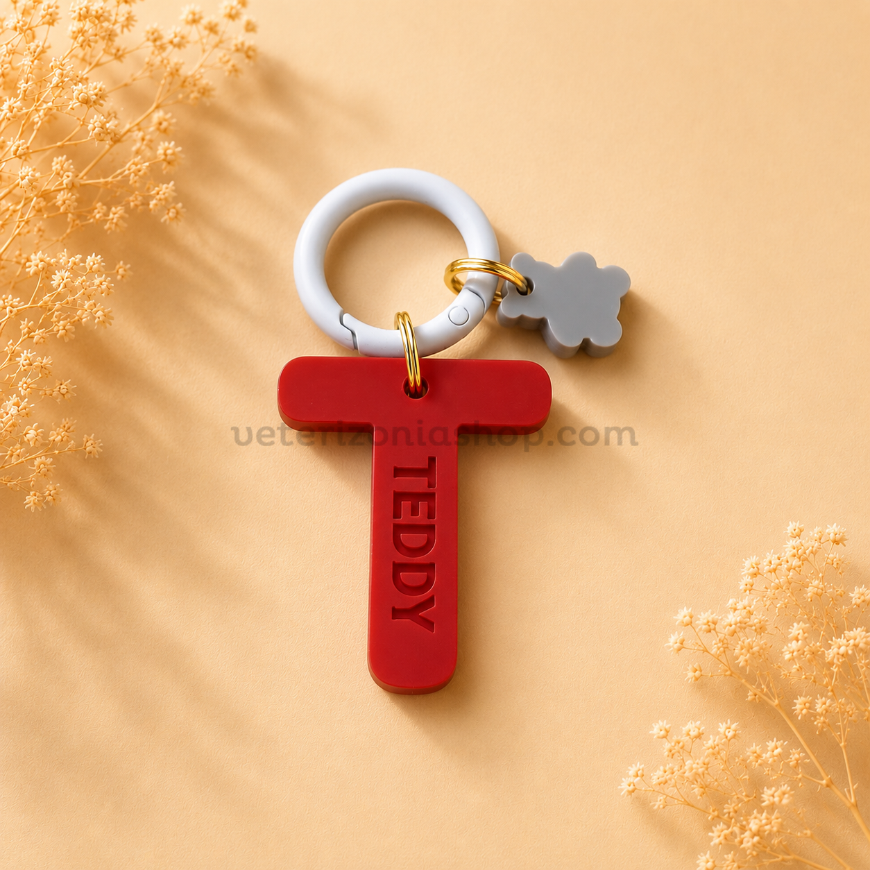 Chapa Identificativa Inicial T Personalizada para Perros – Nombre Troquelado Teddy