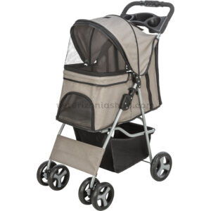 carrito plegable para perros color topo hasta 15 kg