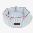 Cama Cupcake para perros desenfundable Cascais en rayas azules de algodón
