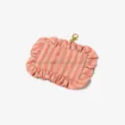 Porta bolsas para perro rayas coral con apertura trasera para introducir el rollo de bolsas higiénicas.