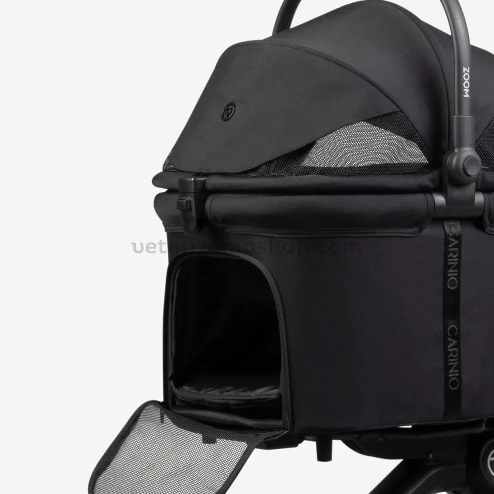 Detalle del acceso de la cesta del carrito Urban Luxe negro