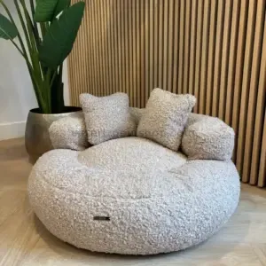 Cama sofá redonda Teddy Beige
