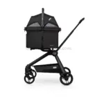 Carrito Urban Luxe negro vista lateral con cesta para mascotas