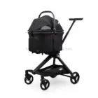 Carrito para perros y gatos Urban Luxe negro con cesta extraíble