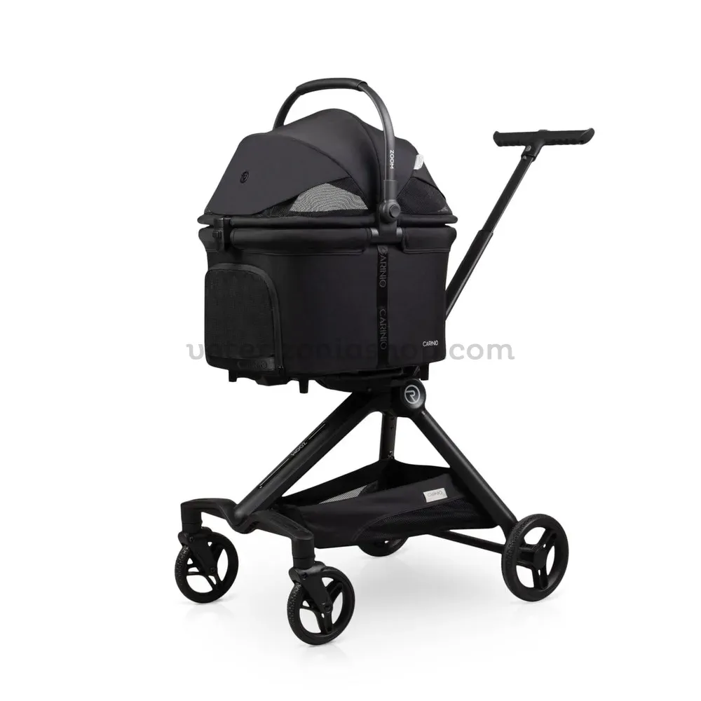 Carrito para perros y gatos Urban Luxe negro con cesta extraíble Carrito para perros y gatos Urban Luxe negro con cesta extraíble
