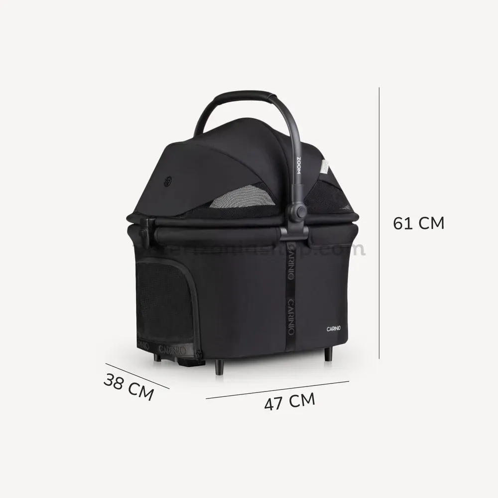 Cesta del carrito Urban Luxe negro plegada para almacenamiento