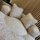 Detalle tejido Curly Teddy de cama sofá para perro Beige