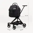 Medidas del carrito Urban Luxe negro abierto 92 x 94 x 52 cm