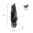 Medidas del carrito FINU Mousse plegado: 93 por 25 por 45 cm