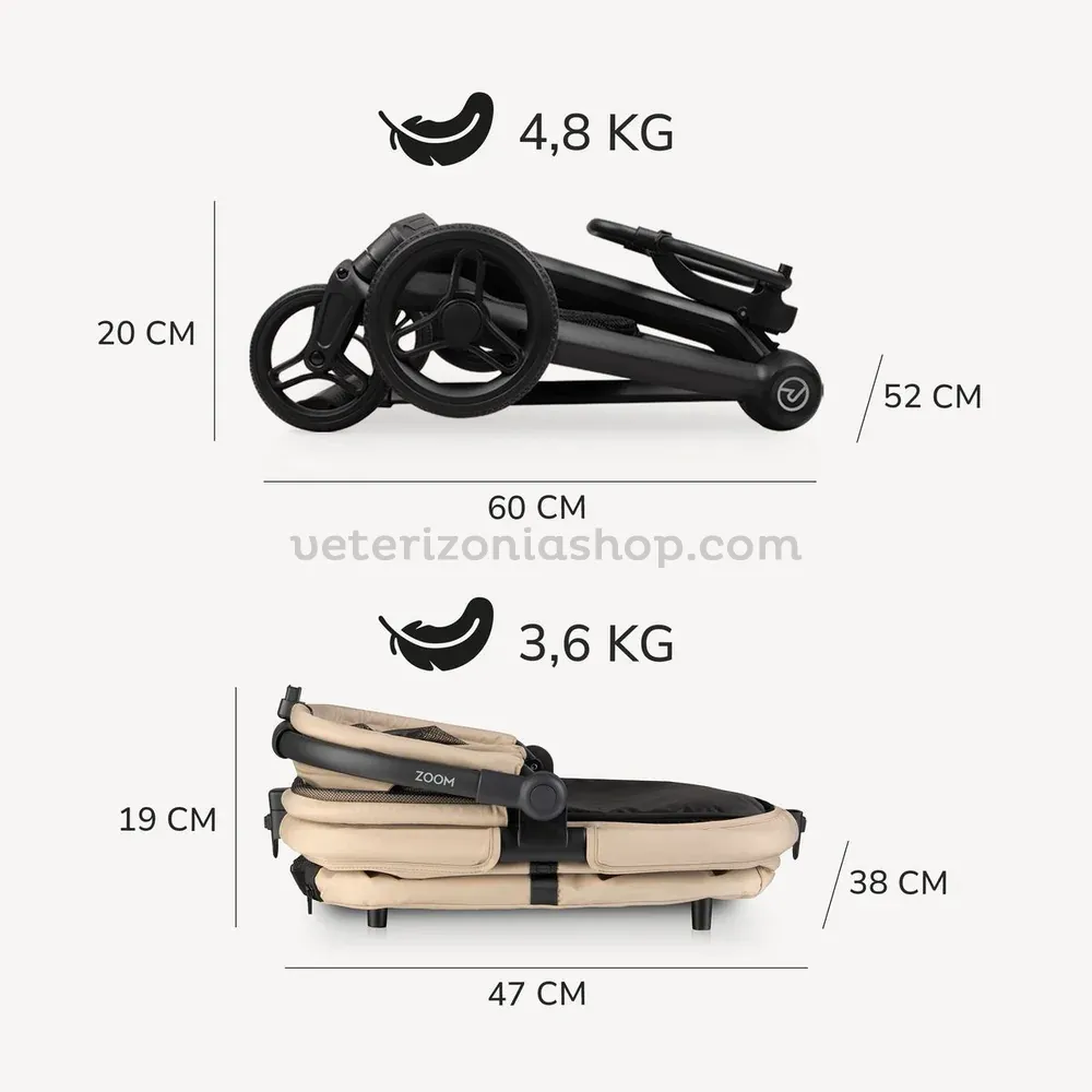 Medidas del chasis y cesta plegados del carrito Urban Luxe Beige