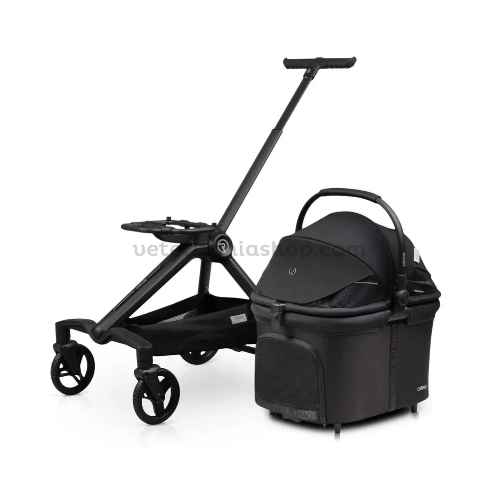Carrito Urban Luxe negro con cesta desmontada del chasis