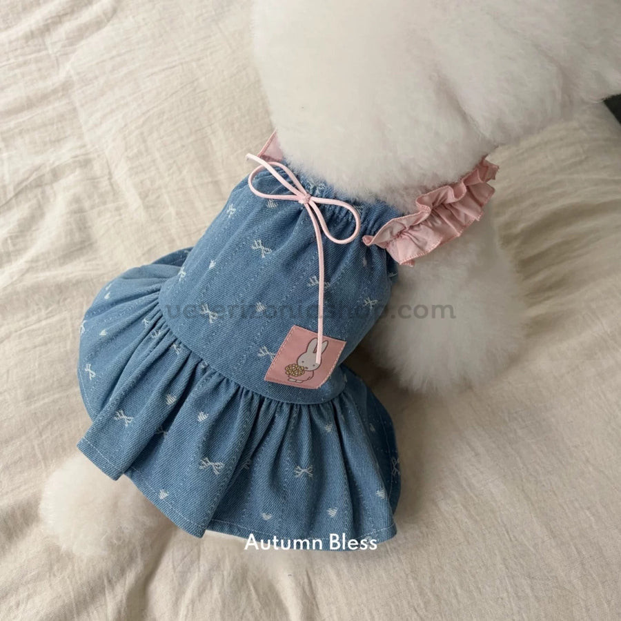 Vestido vaquero con conejito Autumn Bless Vestido vaquero con conejito Autumn Bless