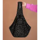 Bandolera para perro pequeño Leopardo Gris ajustable con bolsillo