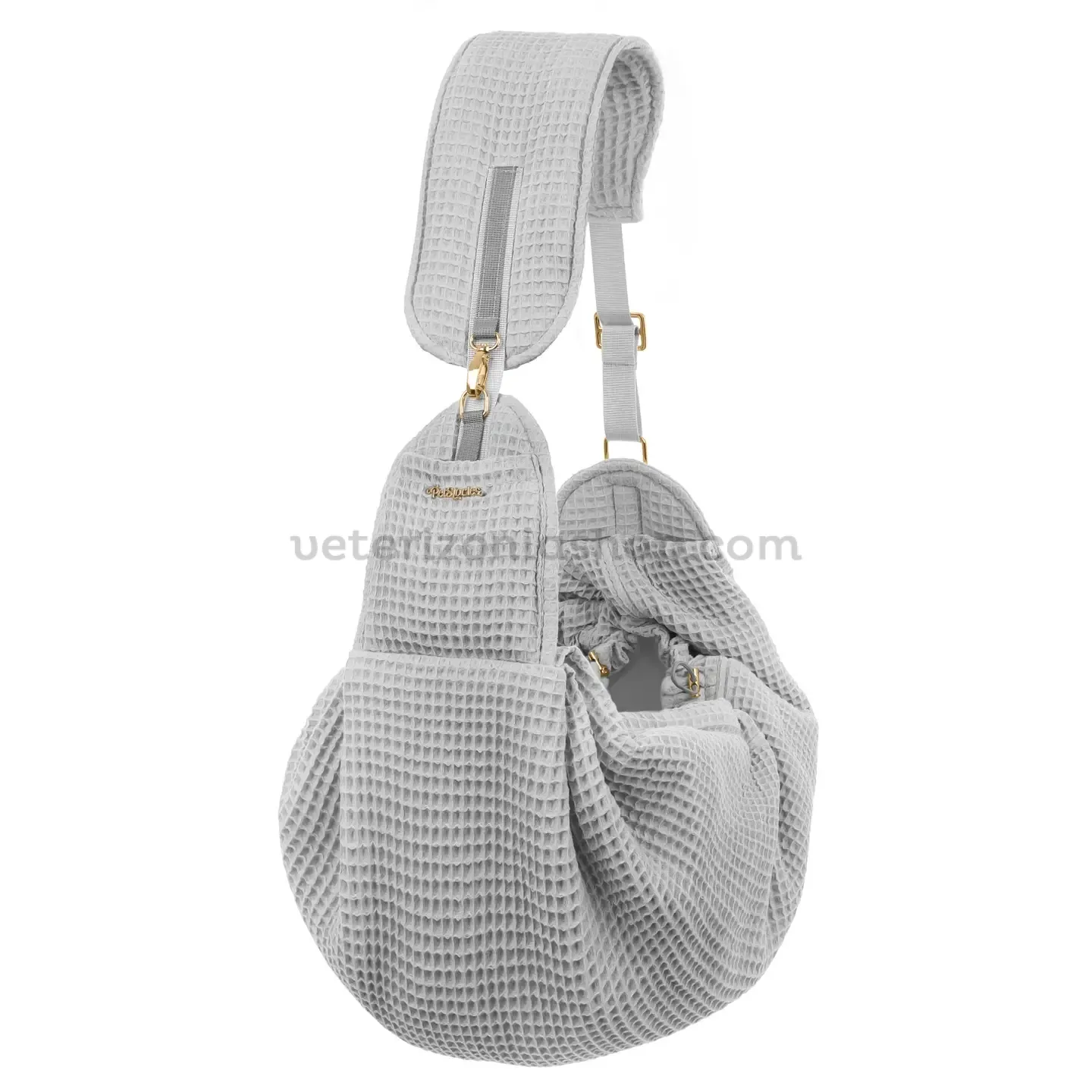 bandolera-perro-pequeno-lumi-gris Bandolera para perro pequeño Lumi Gris transpirable y ajustable