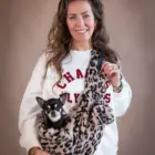 Bandolera para perro pequeño Teddy Leopardo con bolsillo extraíble