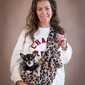 Bandolera para perro pequeño Teddy Leopardo con bolsillo extraíble