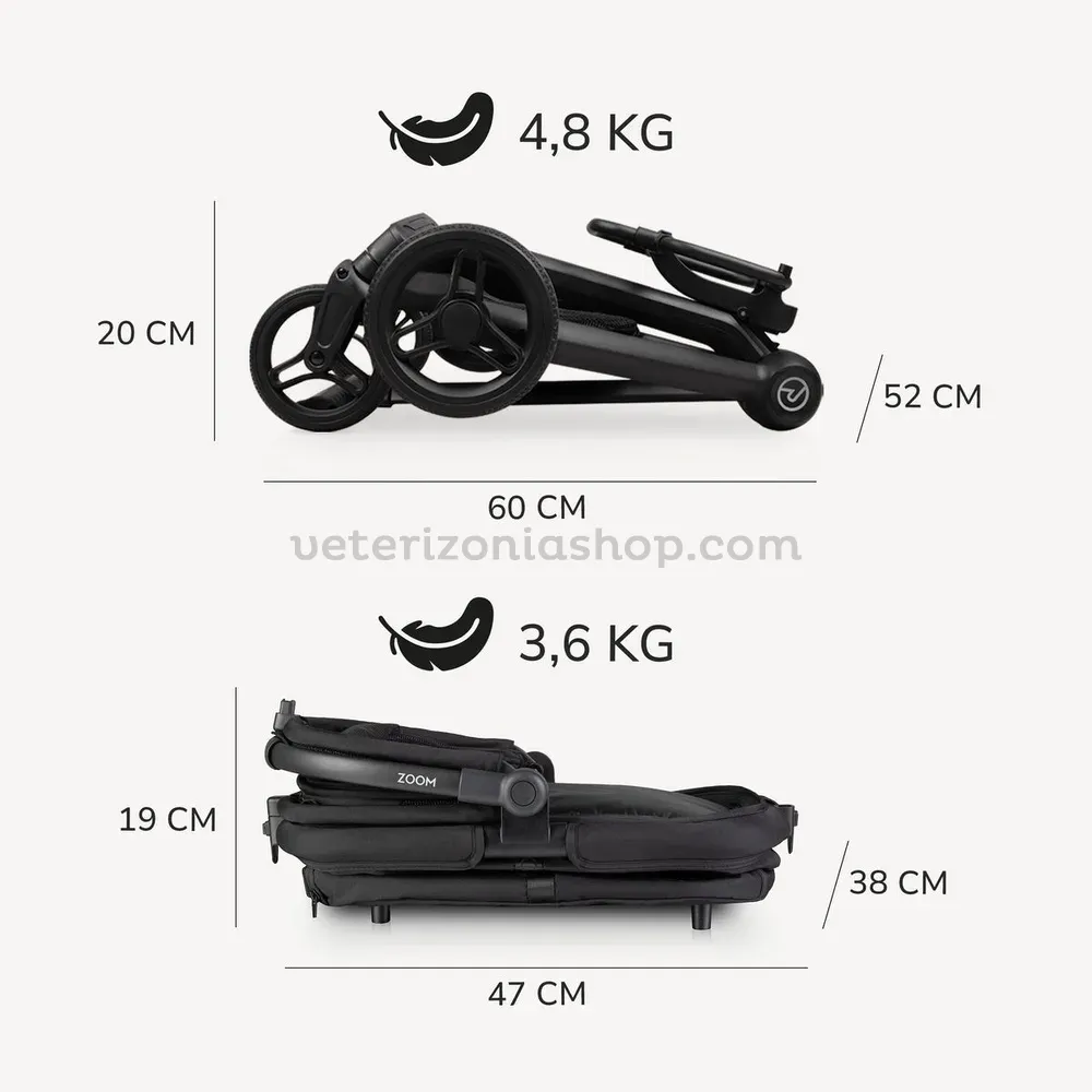 Chasis plegado del carrito para perros y gatos Urban Luxe Negro