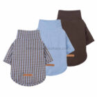 Tres jerséis Fitwarm de cuello alto corto: cuadros, azul claro y marrón