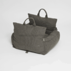 Asiento de coche para perros Staey Lara Taupe 2.0 con bordes acolchados y asas, sobre fondo claro