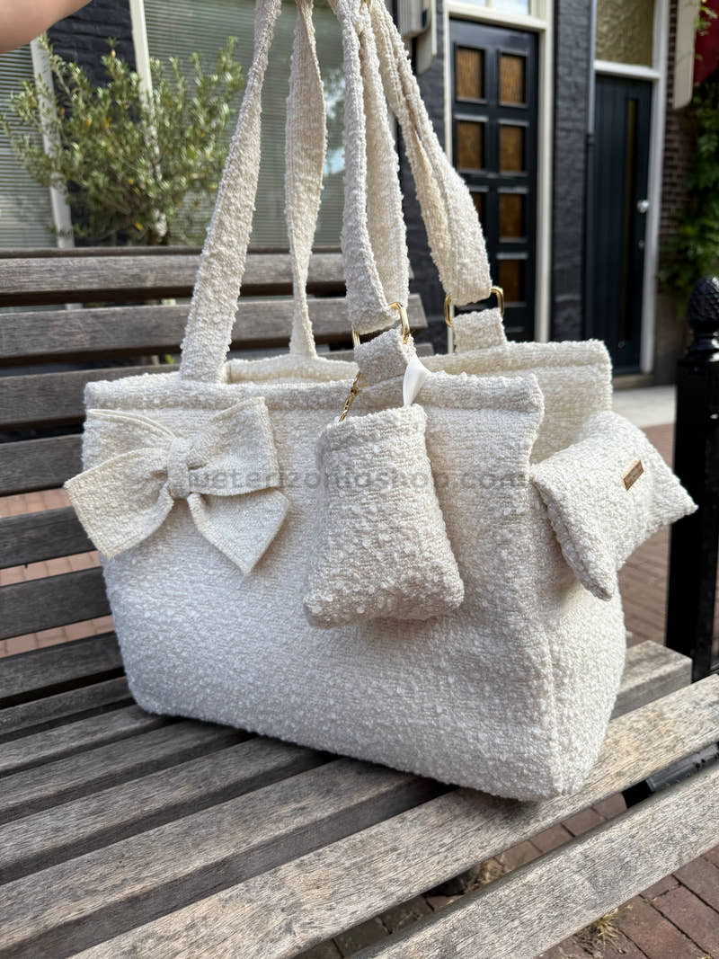Bolso transportin Boucle City Bolso transportín Bouclé City en color claro con asas y lazo